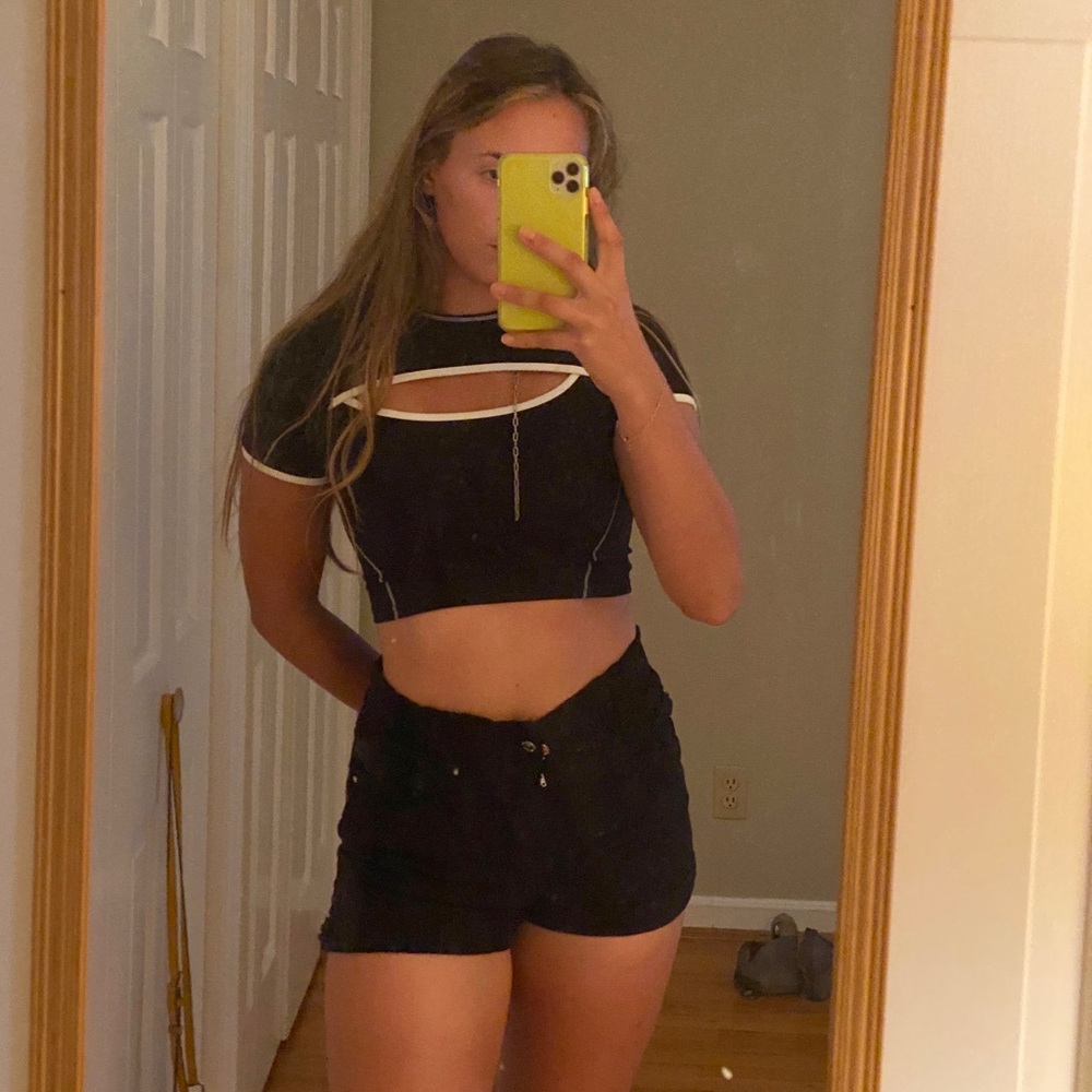 Bershka Jean shorts black